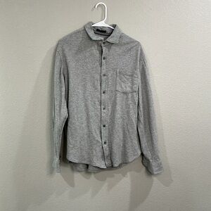 Giasone Men’s Gray Button Front Shirt Large Cotton Lyocell EUC